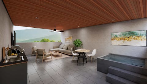 Victoria Commons rooftop deck.