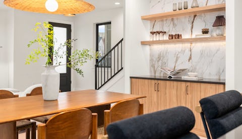 Victoria Commons dining room towards front door.