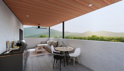 Victoria Commons rooftop deck far end.