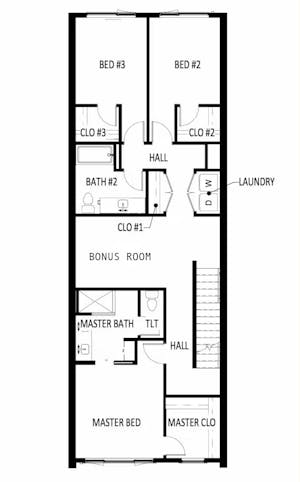 Upper level floorplan.